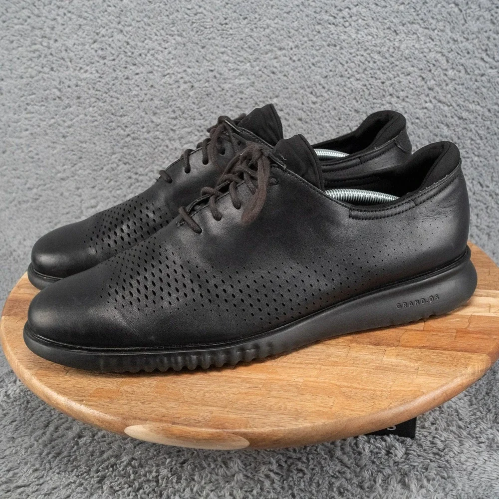 Cole Haan 2.ZeroGrand Laser Wingtip Oxfords Black Leather Sz 13 M
